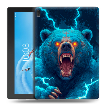 Силиконовый чехол на Lenovo Tab E10 с принтом Медведь