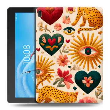 Силиконовый чехол на Lenovo Tab E10 с принтом Модный принт