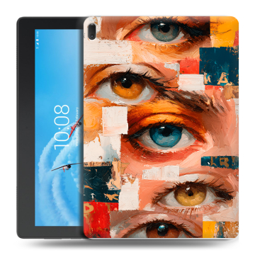 Силиконовый чехол на Lenovo Tab E10 с принтом Модный принт