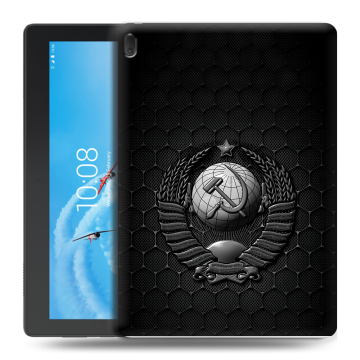 Силиконовый чехол на Lenovo Tab E10 с принтом Герб Флаг СССР