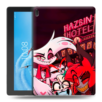 Силиконовый чехол на Lenovo Tab E10 с принтом Hazbin Hotel Отель Хазбин Силиконовый чехол на Lenovo Tab E10 с принтом Hazbin Hotel Отель Хазбин