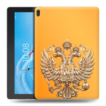 Силиконовый чехол на Lenovo Tab E10 с принтом Герб Флаг России