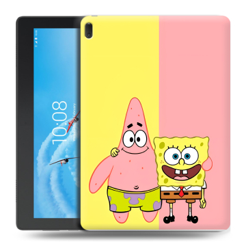 Силиконовый чехол на Lenovo Tab E10 с принтом Спанч боб Спанчбоб