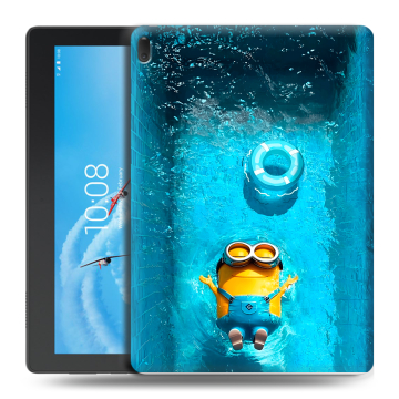 Силиконовый чехол на Lenovo Tab E10 с принтом Миньоны Силиконовый чехол на Lenovo Tab E10 с принтом Миньоны