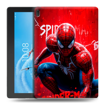 Силиконовый чехол на Lenovo Tab E10 с принтом Spiderman Человек паук Силиконовый чехол на Lenovo Tab E10 с принтом Spiderman Человек паук