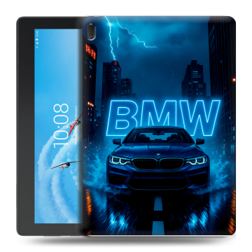 Силиконовый чехол на Lenovo Tab E10 с принтом BMW БМВ