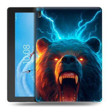 Силиконовый чехол на Lenovo Tab E10 с принтом Медведь