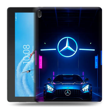 Силиконовый чехол на Lenovo Tab E10 с принтом Mercedes Мерседес