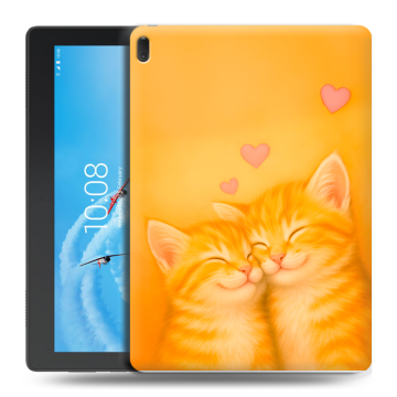 Силиконовый чехол на Lenovo Tab E10 с принтом Милые котята