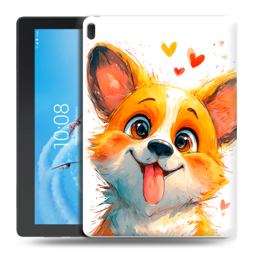 Силиконовый чехол на Lenovo Tab E10 с принтом корги