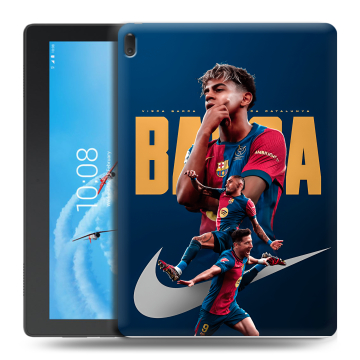 Силиконовый чехол на Lenovo Tab E10 с принтом Барселона Barca Yamal 