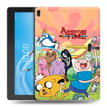 Силиконовый чехол на Lenovo Tab E10 с принтом Adventure time Время приключений