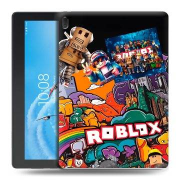 Силиконовый чехол на Lenovo Tab E10 с принтом Roblox Роблокс