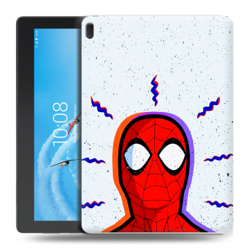 Силиконовый чехол на Lenovo Tab E10 с принтом Spiderman Человек паук