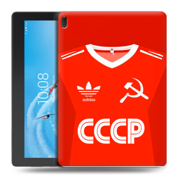 Силиконовый чехол на Lenovo Tab E10 с принтом Флаг Герб СССР