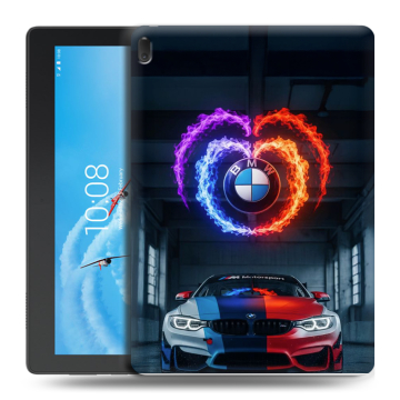 Силиконовый чехол на Lenovo Tab E10 с принтом BMW БМВ