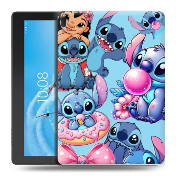 Силиконовый чехол на Lenovo Tab E10 с принтом Лило и Стич