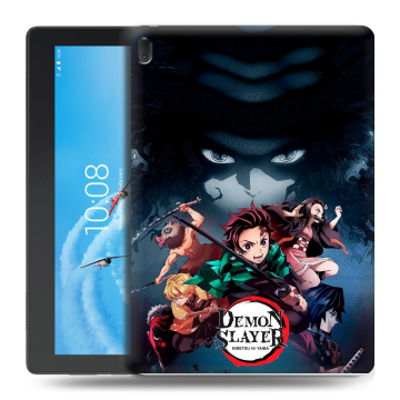 Силиконовый чехол на Lenovo Tab E10 с принтом Demon Slayer Клинок рассекающий демонов Силиконовый чехол на Lenovo Tab E10 с принтом Demon Slayer Клинок рассекающий демонов