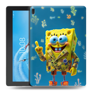 Силиконовый чехол на Lenovo Tab E10 с принтом Спанч боб Спанчбоб Силиконовый чехол на Lenovo Tab E10 с принтом Спанч боб Спанчбоб