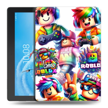 Силиконовый чехол на Lenovo Tab E10 с принтом Roblox Роблокс