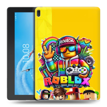 Силиконовый чехол на Lenovo Tab E10 с принтом Roblox Роблокс