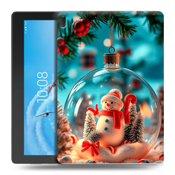 Силиконовый чехол на Lenovo Tab E10 с принтом Новый год