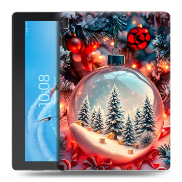 Силиконовый чехол на Lenovo Tab E10 с принтом Новый год
