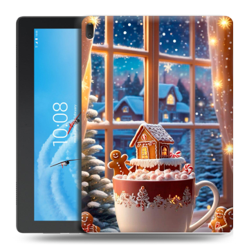 Силиконовый чехол на Lenovo Tab E10 с принтом Новый год