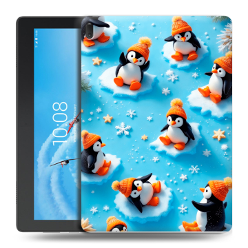 Силиконовый чехол на Lenovo Tab E10 с принтом Новый год