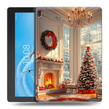 Силиконовый чехол на Lenovo Tab E10 с принтом Новый год