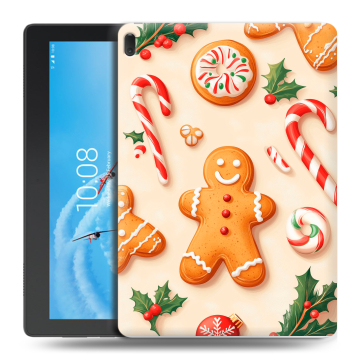 Силиконовый чехол на Lenovo Tab E10 с принтом Новый год