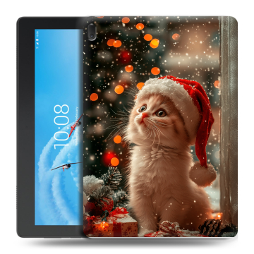 Силиконовый чехол на Lenovo Tab E10 с принтом Новый год