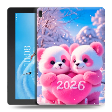 Силиконовый чехол на Lenovo Tab E10 с принтом Новый год