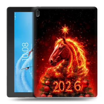 Силиконовый чехол на Lenovo Tab E10 с принтом Новый год