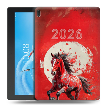 Силиконовый чехол на Lenovo Tab E10 с принтом Новый год