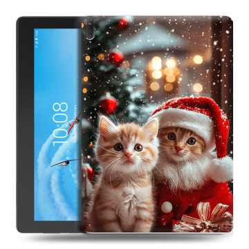 Силиконовый чехол на Lenovo Tab E10 с принтом Новый год