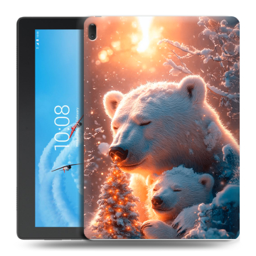 Силиконовый чехол на Lenovo Tab E10 с принтом Новый год Силиконовый чехол на Lenovo Tab E10 с принтом Новый год