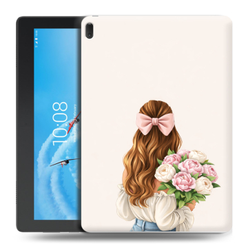 Силиконовый чехол на Lenovo Tab E10 с принтом женский