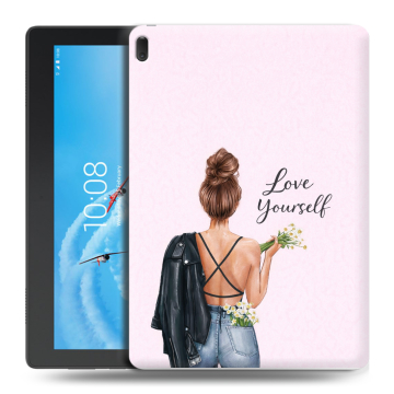 Силиконовый чехол на Lenovo Tab E10 с принтом женский