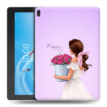Силиконовый чехол на Lenovo Tab E10 с принтом женский