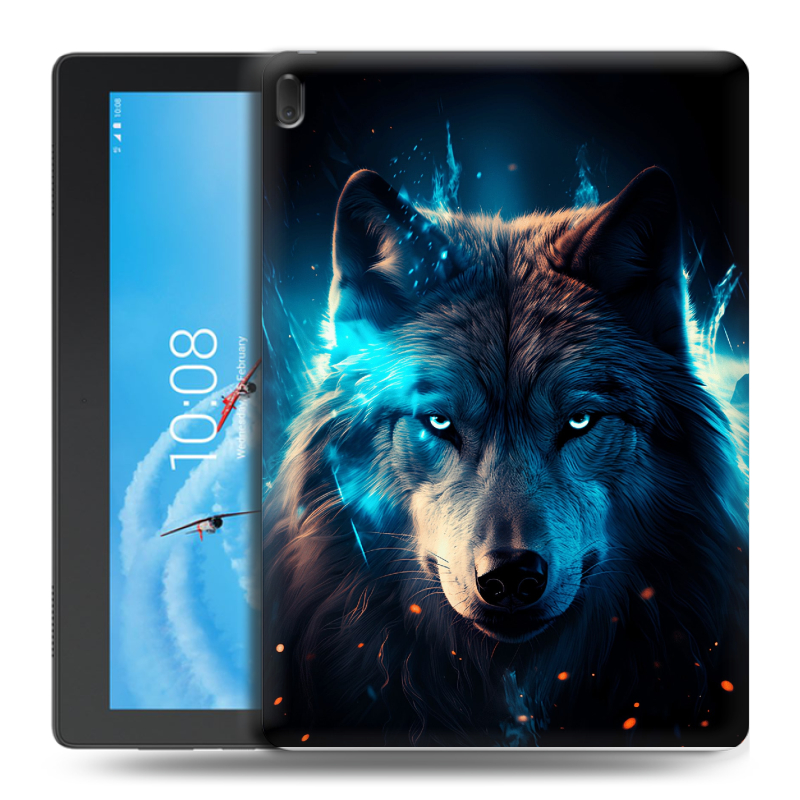 Силиконовый чехол на Lenovo Tab E10 с принтом Волк ночной Силиконовый чехол на Lenovo Tab E10 с принтом Волк ночной