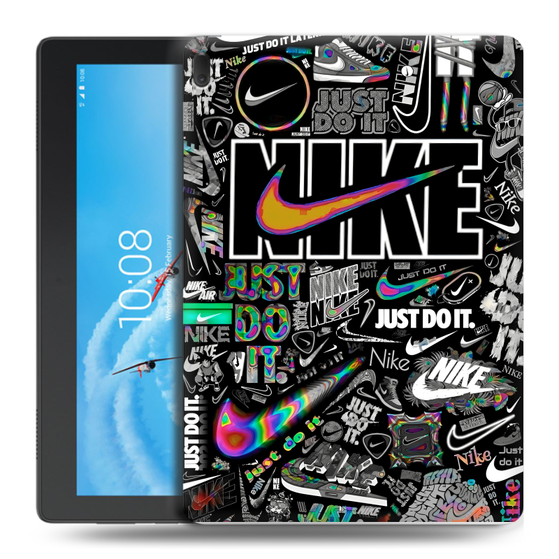 Силиконовый чехол на Lenovo Tab E10 с принтом Найк Силиконовый чехол на Lenovo Tab E10 с принтом Найк