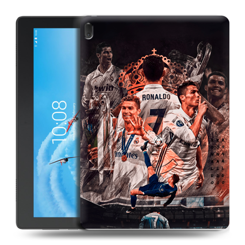 Силиконовый чехол на Lenovo Tab E10 с принтом Реал Роналдо Real Ronaldo Силиконовый чехол на Lenovo Tab E10 с принтом Реал Роналдо Real Ronaldo