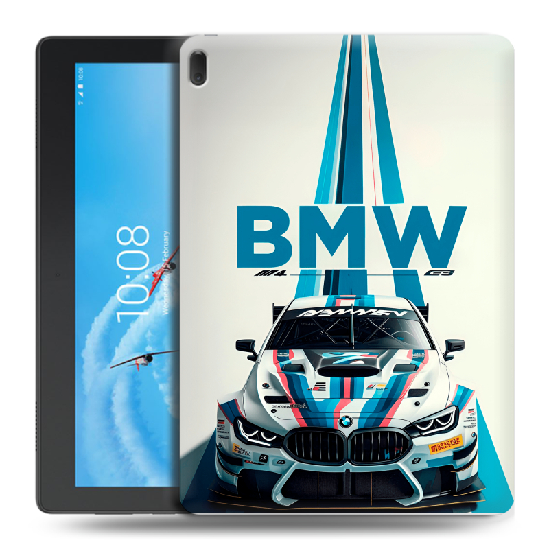 Силиконовый чехол на Lenovo Tab E10 с принтом БМВ BMW Силиконовый чехол на Lenovo Tab E10 с принтом БМВ BMW