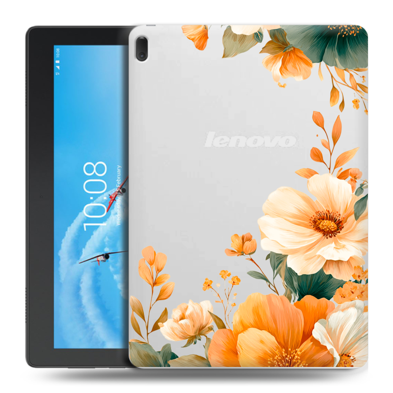 Силиконовый чехол на Lenovo Tab E10 с принтом Цветы принт Силиконовый чехол на Lenovo Tab E10 с принтом Цветы принт
