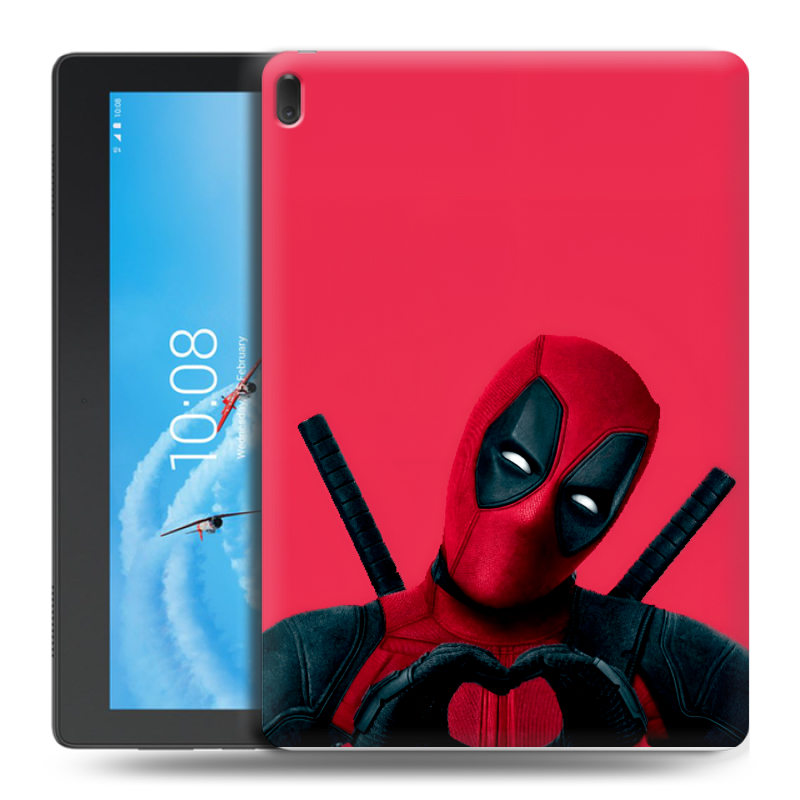 Силиконовый чехол на Lenovo Tab E10 с принтом Дедпул Deadpool Силиконовый чехол на Lenovo Tab E10 с принтом Дедпул Deadpool
