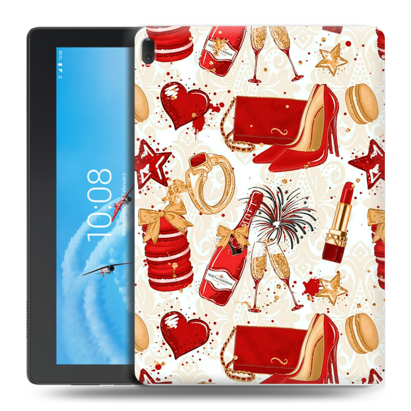Силиконовый чехол на Lenovo Tab E10 с принтом Новый год Силиконовый чехол на Lenovo Tab E10 с принтом Новый год
