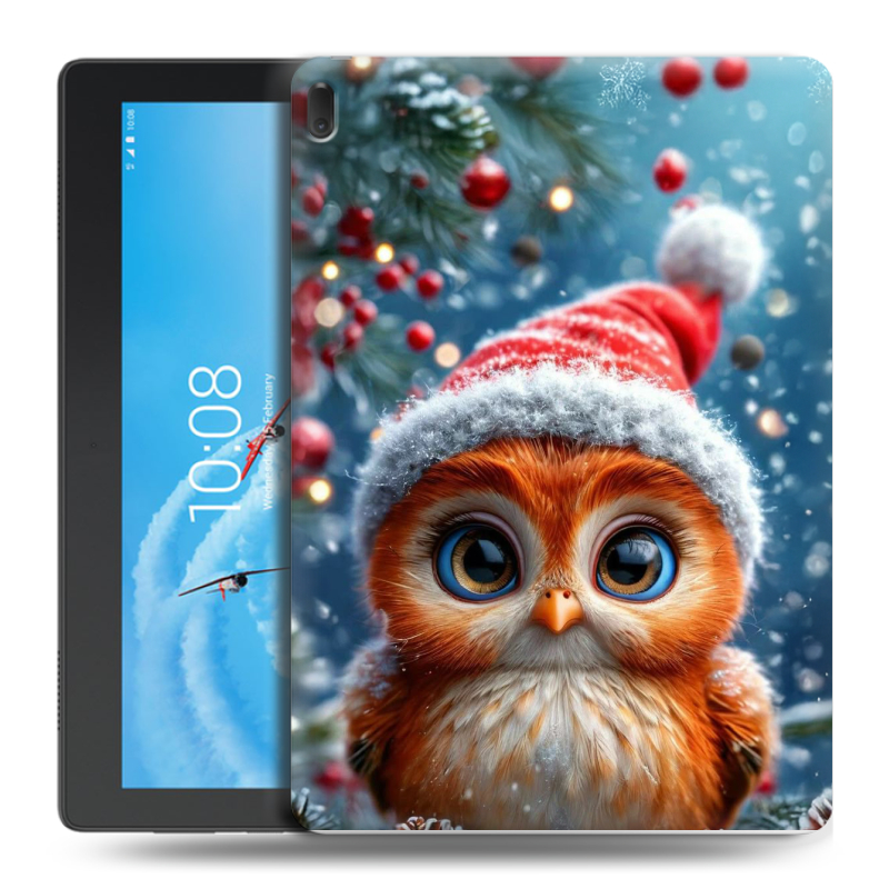Силиконовый чехол на Lenovo Tab E10 с принтом Новый год Силиконовый чехол на Lenovo Tab E10 с принтом Новый год