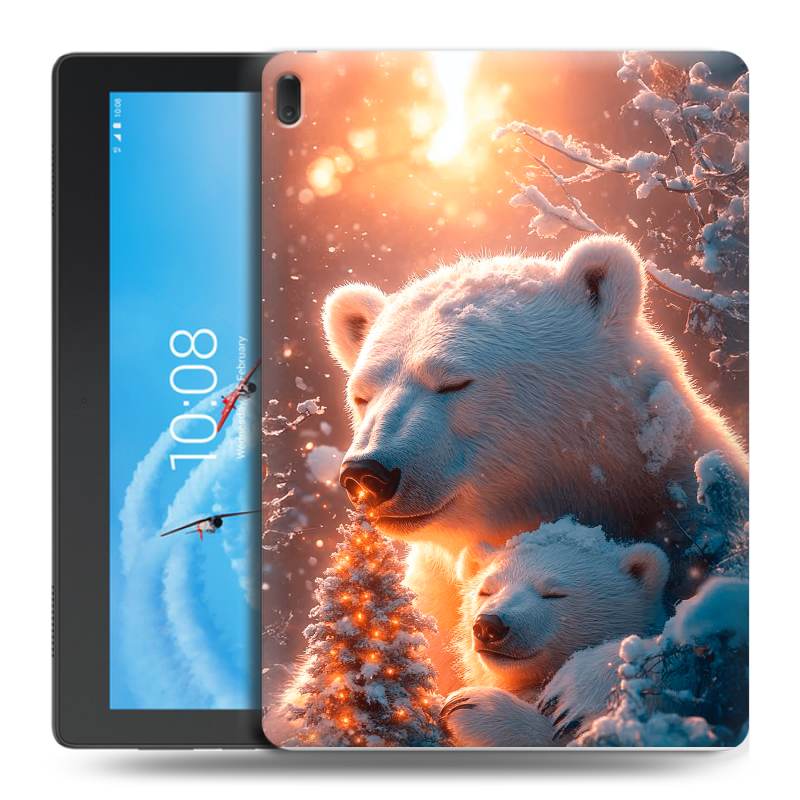 Силиконовый чехол на Lenovo Tab E10 с принтом Новый год Силиконовый чехол на Lenovo Tab E10 с принтом Новый год