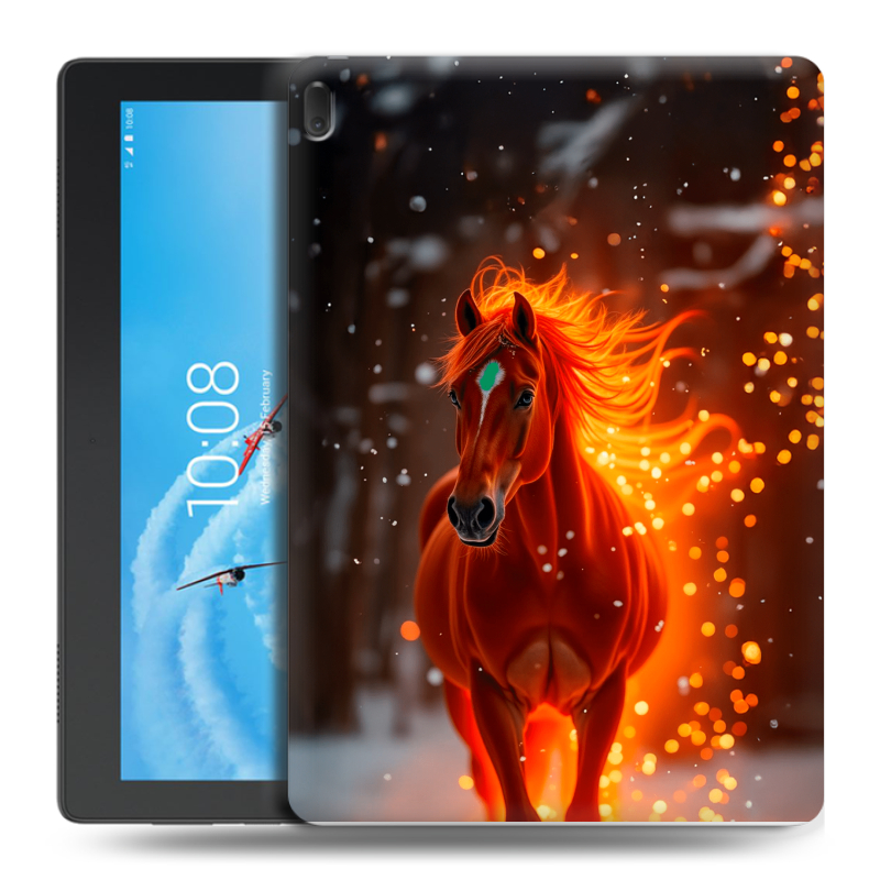 Силиконовый чехол на Lenovo Tab E10 с принтом Новый год Силиконовый чехол на Lenovo Tab E10 с принтом Новый год